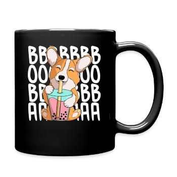 mignon kawaii corgi boire du thé boba - Mug uni - noir - Droite