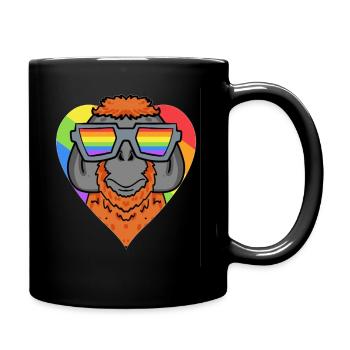 LGBT Animal Orangutan Rainbow - Full Colour Mug - black - Right