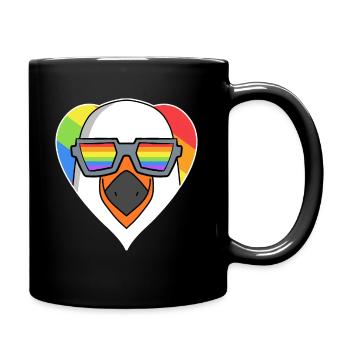 LGBT Tier Möwe Regenbogen - Tasse einfarbig - Schwarz - Rechts