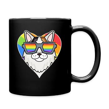 Chat LGBT Turc Van Rainbow - Mug uni - noir - Droite