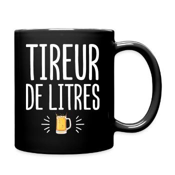 Tireur de litres cadeau humour alcool bière homme - Mug uni - noir - Droite