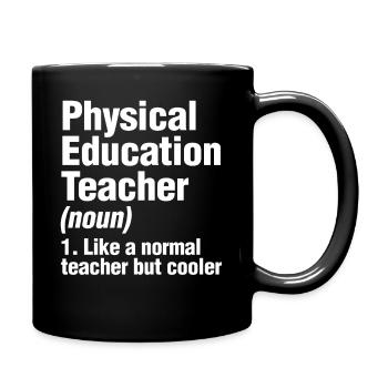 Physical Education Teacher Cooler PE Gym Coach - Full Colour Mug - black - Right