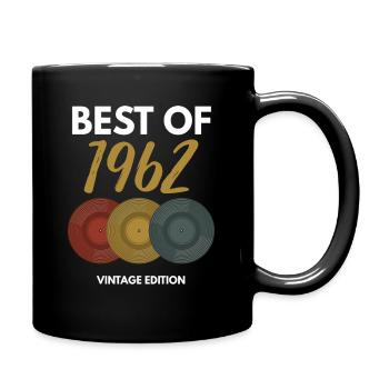 Best of 1962 Vintage Vinyl 60. Geburtstag - Tasse einfarbig - Schwarz - Rechts