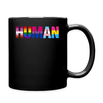Human LGBT Flag Gay Pride Transgender Rainbow - Full Colour Mug - black - Right