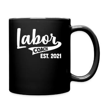 Labor Coach 2021 Pregnant Men's - Full Colour Mug - black - Right