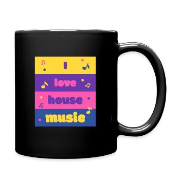 I Love House Music - Tasse einfarbig - Schwarz - Rechts