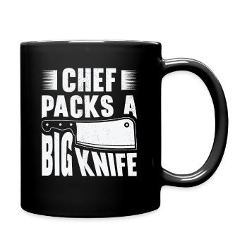Chef Grand Couteau Coupant des repas de cuisson - Mug uni - noir - Droite