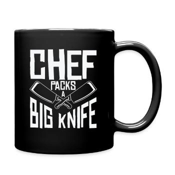 Chef Grand Couteau Coupant des repas de cuisson - Mug uni - noir - Droite