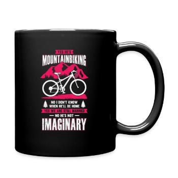 Mountainbiker Ehefrau Frau Geschenk - Tasse einfarbig - Schwarz - Rechts