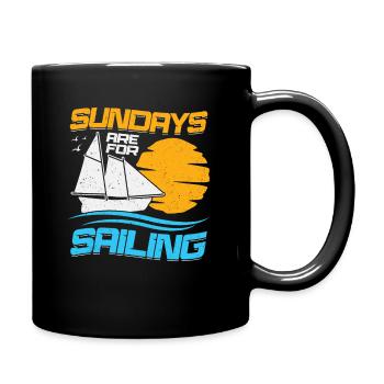 Segelboot Segeln Sonntag Segler Geschenk - Tasse einfarbig - Schwarz - Rechts