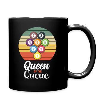 Queen of the Queue Pool billiards Snooker - Full Colour Mug - black - Right