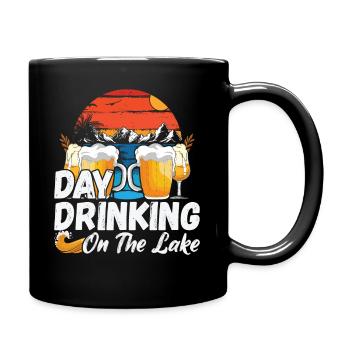 Day drinking on the lake - Full Colour Mug - black - Right