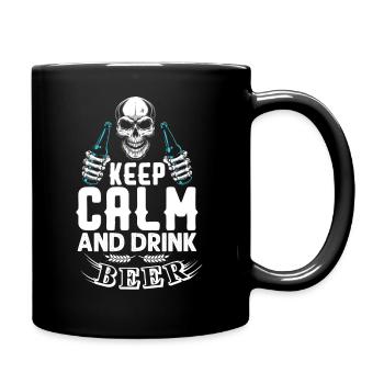 Keep calm and drink beer - Full Colour Mug - black - Right