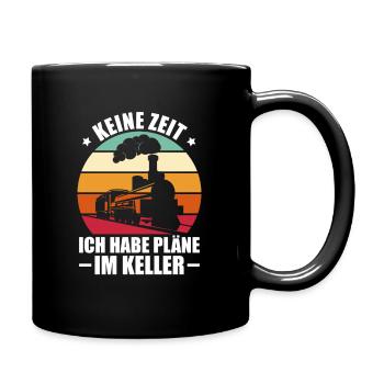 Modellbau Lok Eisenbahn Modellbauer Geschenk - Tasse einfarbig - Schwarz - Rechts