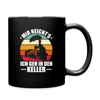 Eisenbahn Modellbau Lokomotive Modellbauer - Tasse einfarbig - Schwarz - Rechts