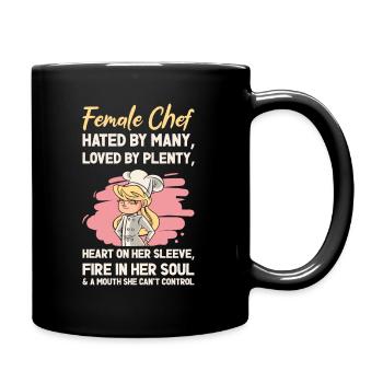 Female Chef Cooking Meals Food Lover - Full Colour Mug - black - Right