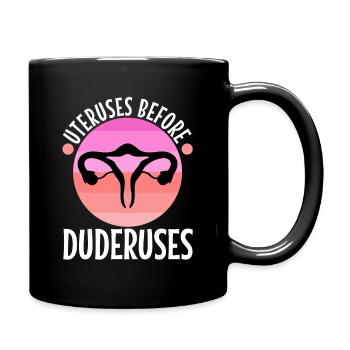 Utérus avant duderuses - Mug uni - noir - Droite
