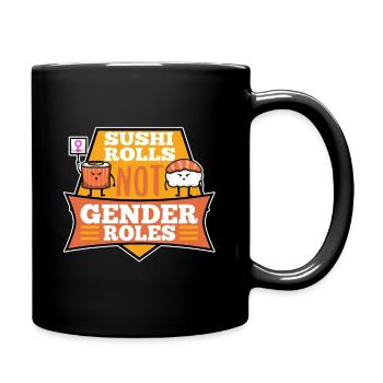 Sushi rolls not gender roles - Full Colour Mug - black - Right