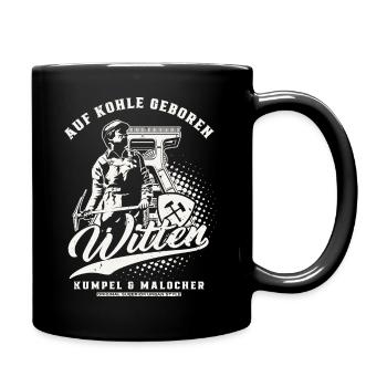 Witten - Auf Kohle Geboren - Tasse einfarbig - Schwarz - Rechts