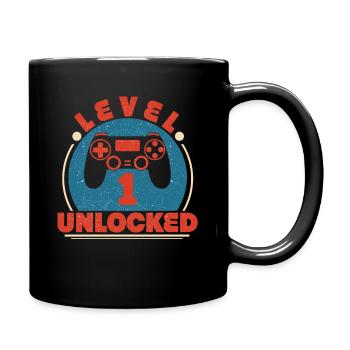 1 Birthday Level 1 Unlocked - Full Colour Mug - black - Right