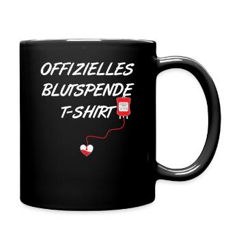 Offizielles Blutspende Shirt Spruch - Tasse einfarbig - Schwarz - Rechts