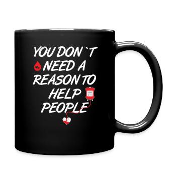 Blutspende Grund zu helfen Blutspender - Tasse einfarbig - Schwarz - Rechts