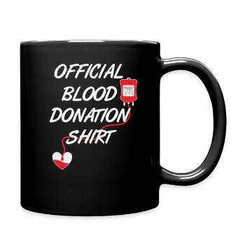 Offizielles Blutspende Shirt Spruch - Tasse einfarbig - Schwarz - Rechts