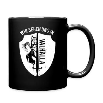 Vikinger Schildmaid Valhalla Kriegerin - Tasse einfarbig - Schwarz - Rechts