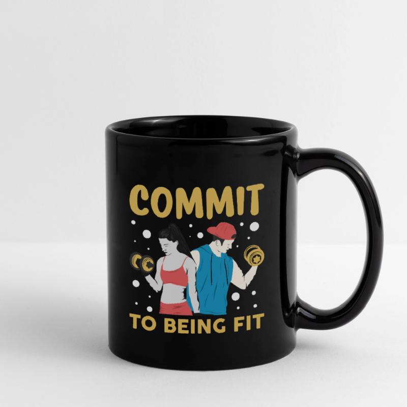 commit to being fit Tasse einfarbig