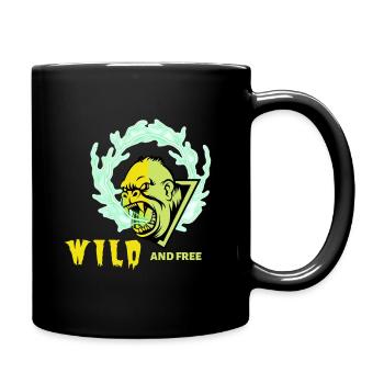 GORILLA WILD AND FREE - Full Colour Mug - black - Right