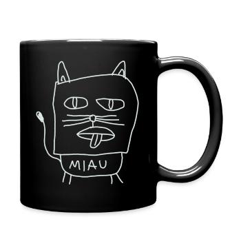 Miaumiau - Tasse einfarbig - Schwarz - Rechts