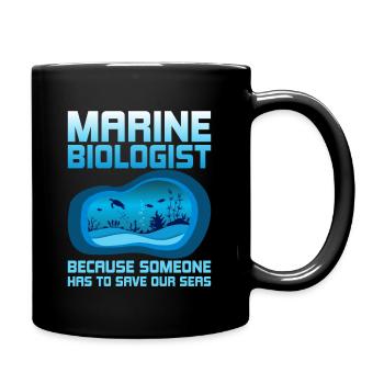 Marine Biologist Save Our Seas Ocean Student - Full Colour Mug - black - Right