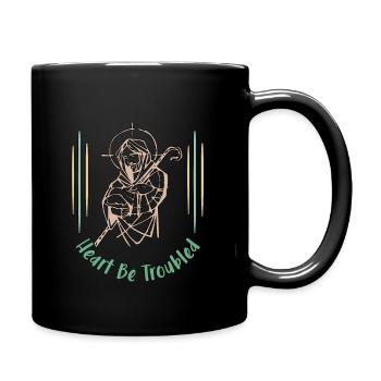 Fun Dont Let Your Heart Be Troubled Positive Chris - Full Colour Mug - black - Right