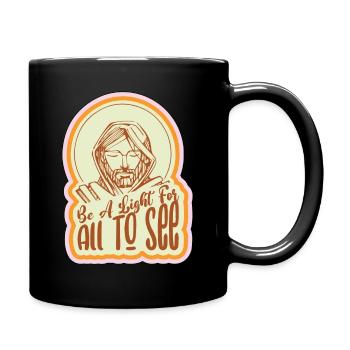 Fun Be A Light For All To See Religious Christian - Full Colour Mug - black - Right