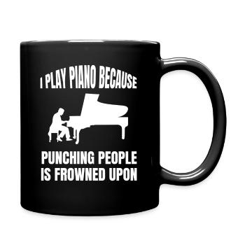Klavier Spruch Musik Piano Instrument Pianist - Tasse einfarbig - Schwarz - Rechts