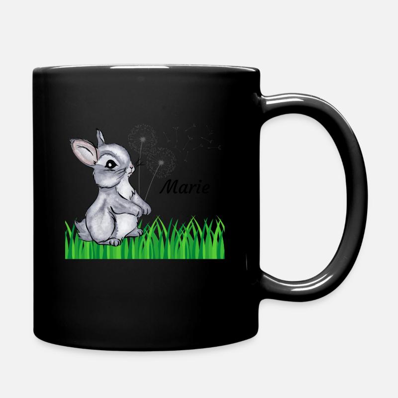 Hase Name Geschenk Marie - Tasse einfarbig - Schwarz