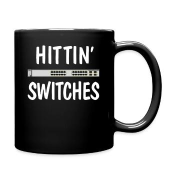 Network Systems Engineer Hittin Switches IT Tech - Full Colour Mug - black - Right