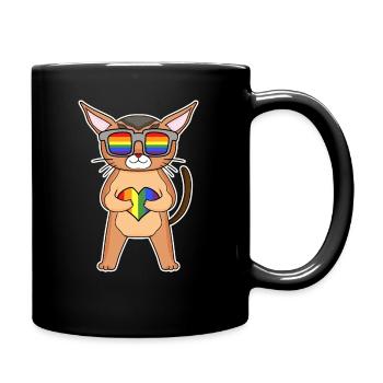 Chat LGBT Chausie Rainbow - Mug uni - noir - Droite