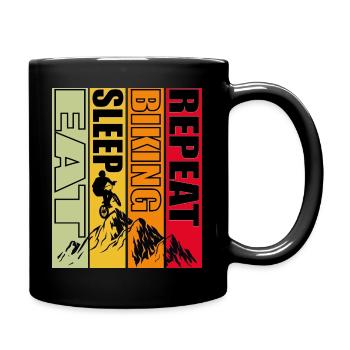 Eat sleep biking repeat - Mug uni - noir - Droite