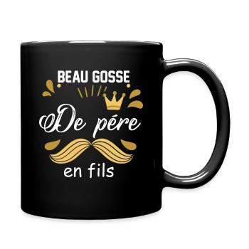 Beau gosse de père en fils - Mug uni - noir - Droite