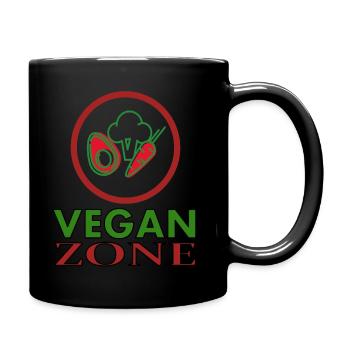 Vegan Zone Veganer Vegetarier Vegetarierin gift - Tasse einfarbig - Schwarz - Rechts