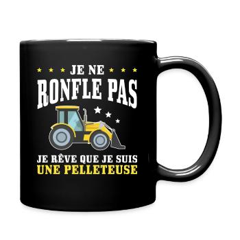 Engin de chantier Pelleteuse Ronfler - Mug uni - noir - Droite