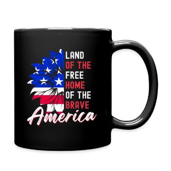 Amerika Land der Freien und der Tapferen - Tasse einfarbig - Schwarz - Rechts
