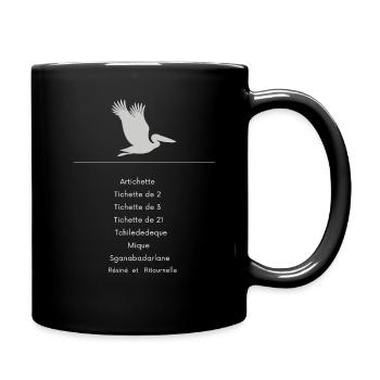 Artichette Tichette de 2 Tichette de 3 - Mug uni - noir - Droite
