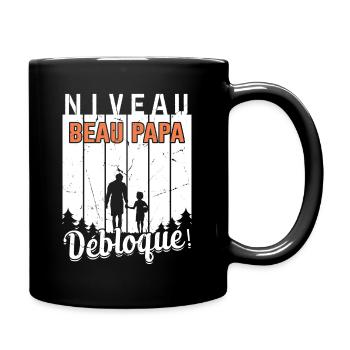 Niveau Beau-papa Débloqué Fête Des Pères Papa Dad - Mug uni - noir - Droite