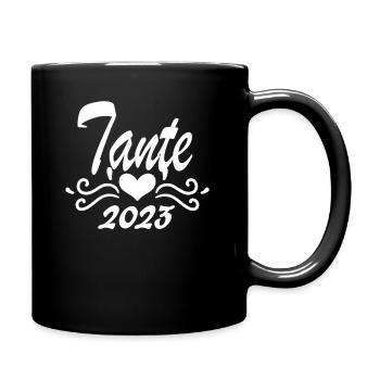 Tante 2023 - Werdende Tante - Tante werden - Tasse einfarbig - Schwarz - Rechts