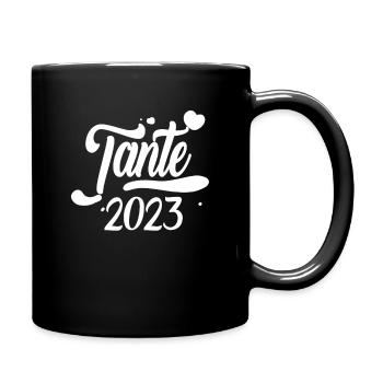Tante 2023 - Werdende Tante - Tante werden - Tasse einfarbig - Schwarz - Rechts