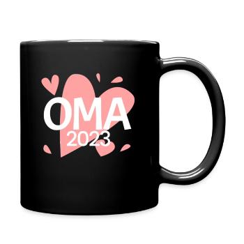 Oma 2023 - Werdende Oma 2023 - Tasse einfarbig - Schwarz - Rechts