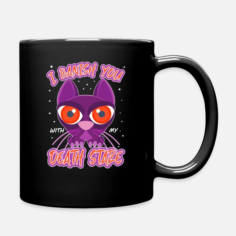Je te bannis grincheux vieux chat agacé - Mug uni - noir