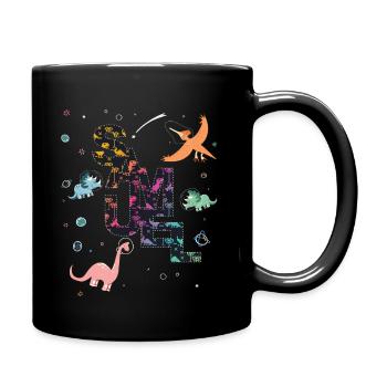 Samuel - Beautiful boy name with cute dinosaurs - Full Colour Mug - black - Right
